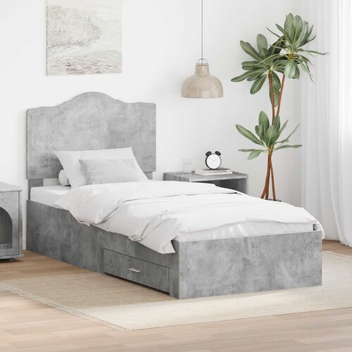  Krevetna konstrukcija s ladicama Betonski sivi 100 x 200 cm Cijene