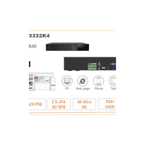 NVR Longse snimač 32ch 4K H.265 HDMI 2 x RJ45 3332K4 Slike