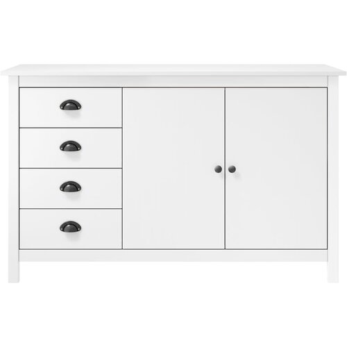 Maison Chic Komoda - Predalnik Hill bela 130x40x80 cm trdna borovina, (21718046) Cene