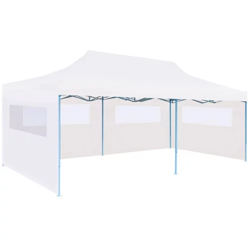 vidaXL sklopivi šator za zabave s bočnim zidovima 3x6 m čelični bijeli