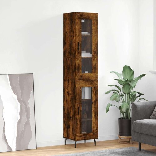  Visoka komoda dimljeni hrast 34 5x34x180cm konstruiranog drva Cijene