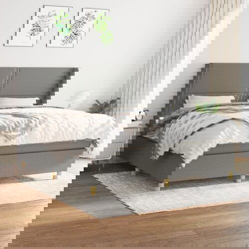 The Living Store Box spring postelja z vzmetnico temno siva 180x200 cm blago - Box Spring Postelja, (21519664) Cene