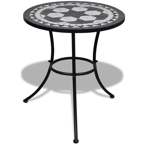 vidaXL Bistro miza črna in bela 60 cm mozaik, (20580740) Cene