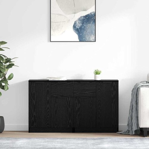  Komode 2 pcs Crni hrast 60 x 30 x 70 cm Konstruirano drvo Cene