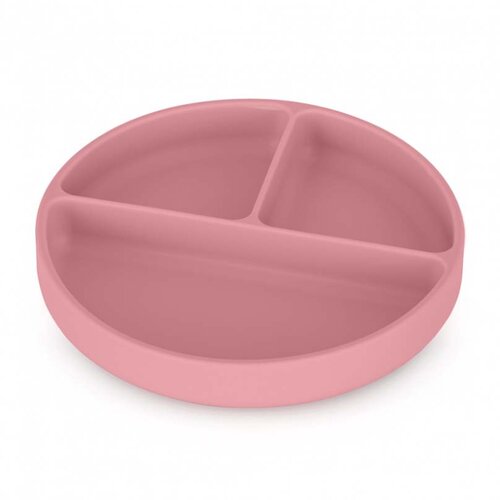 Petite&Mars Silikonski okrugli tanjur s odjeljcima i vakuumom 6 m+ Take&Match, Dusty Rose Cijene