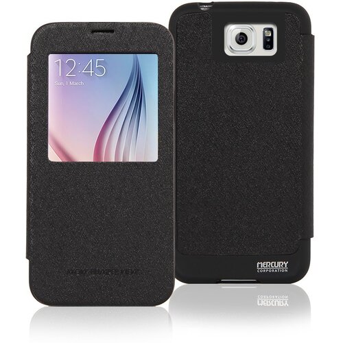  Preklopni ovitek / etui / zaščita Mercury WOW Bumper View Case za Samsung Galaxy S6 Edge+ - črni Cene