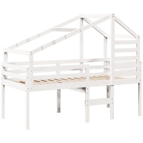 vidaXL Visoki krevet s krovom bijeli 75 x 190 cm od masivne borovine Cijene