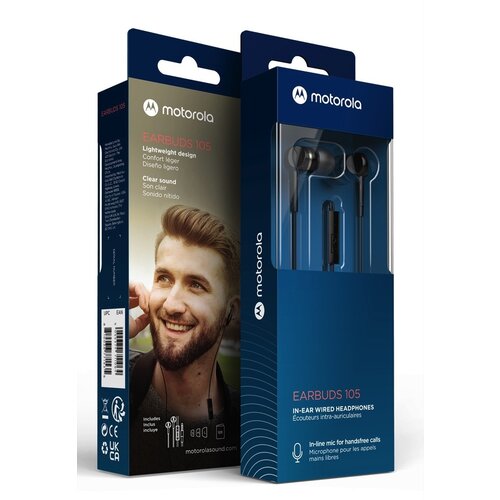 Motorola earphone earbuds 105 sa mikrofonom 3,5mmm crne Cene