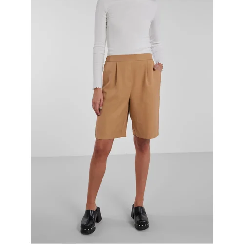 Pieces Women's Light Brown Shorts Tally - Women's