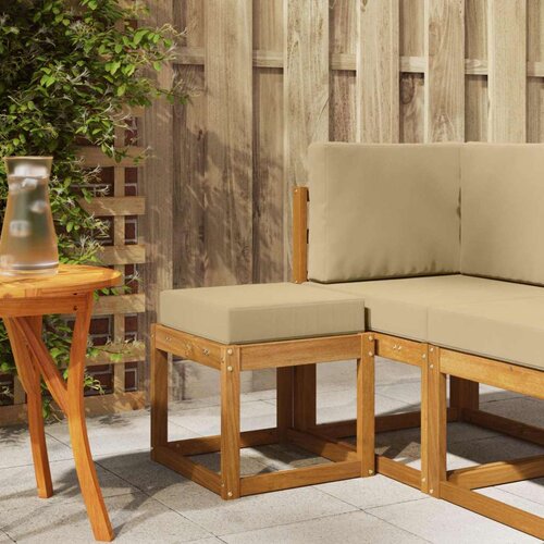  Vanjska stolica klupa s jastukom Prirodna 43 x 43 x 37 cm - Prirodno i bež 40 cm Otvoreno područje nogu Cijene