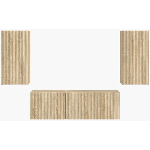  Set zidnog ormarića za TV 4 pcs Sonoma hrast Konstruirano drvo Slike