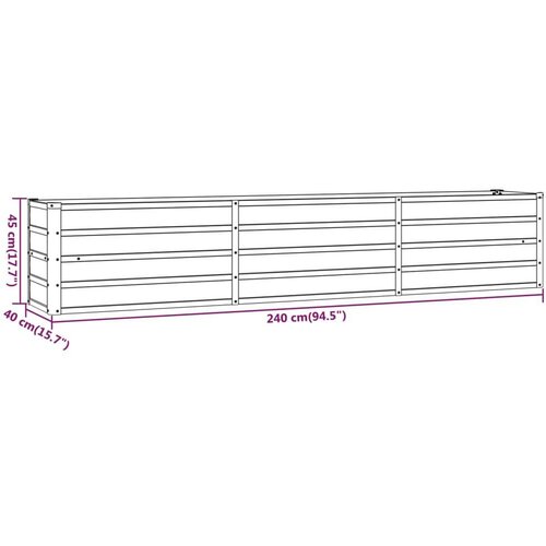 VidaXL Povi&amp;scaron;ena vrtna gredica boja hrđe 240 x 40 x 45 cm čelik COR-TEN Slike