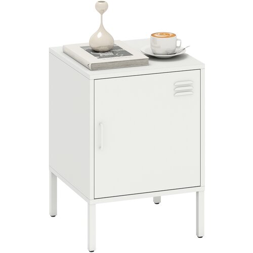 HOMCOM nočna omara jeklo 40D x 40&Scaron; x 56V cm Bel, (5000234828) Cene
