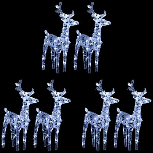  Božićni sobovi 6 kom hladni bijeli 240 LED žarulja akrilni Cijene