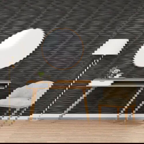 VidaXL Zidni paneli 48 kom crni 50 x 50 cm EPS 12 m&amp;sup2; uzorak kamena Slike