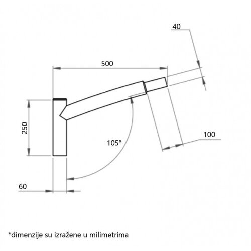 Nosac ZA SVETILJKE STUBNI 1X50 SIVI Cene