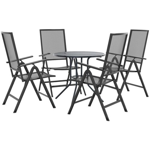 Maison Chic Nastavljivi vrtni stoli - Stol za vrt 5 kosov antracit pra&amp;scaron;no barvano jeklo JS123, (21877828) Slike