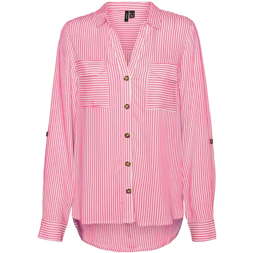 Vero_Moda Bluza 'Bumpy' roza / bijela