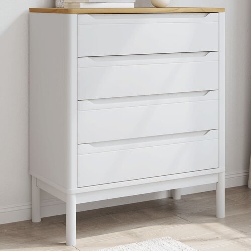  The Living Store Predalnik FLORO bela trdna borovina - Predalnik, (21498599) Slike
