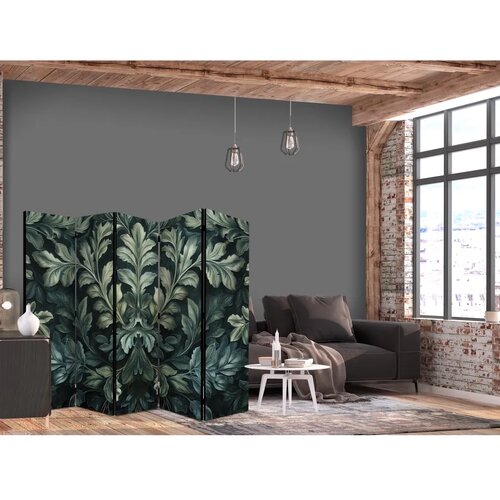  Paravan - Dark Green Victorian Leaves - Botanical Carved Composition 225x172 Akustični Cene