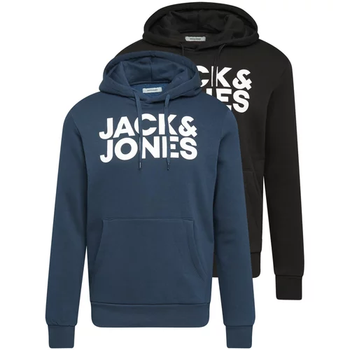 Jack & Jones Sweater majica morsko plava / crna / bijela