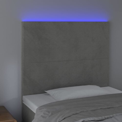  LED uzglavlje svjetlosivo 100x5x118/128 cm bar&amp;scaron;unasto Slike