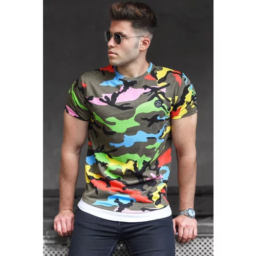 Madmext Camouflage Patterned Brown Men's T-Shirt 4480