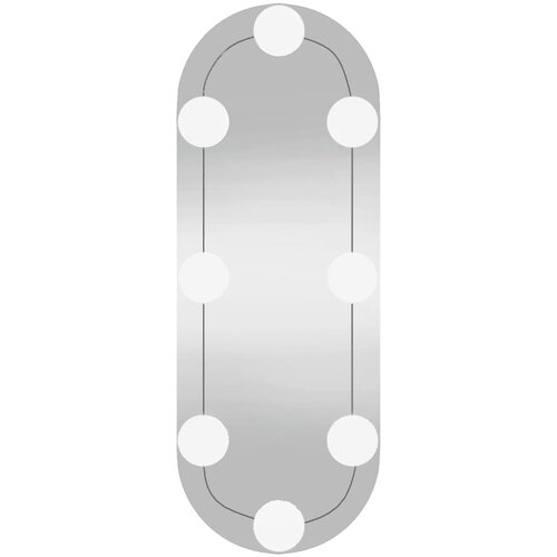  Zidno ogledalo s LED svjetlima 15 x 40 cm stakleno ovalno Slike