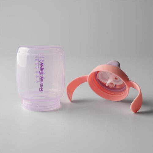 Tommee Tippee nastavek za lonček lonček z ustnikom in ročaji, 6m+, 240ml pink Slike