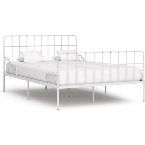  za krevet s podnicama bijeli metalni 140 x 200 cm