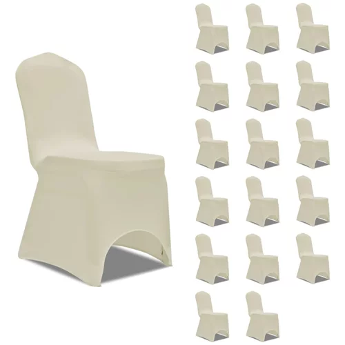 vidaXL navlake za stolice rastezljive krem 18 kom