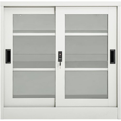  s kliznim vratima svjetlosivi 90 x 40 x 90 cm čelični Slike