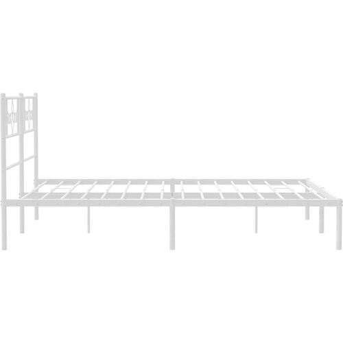  Metalni okvir za krevet s uzglavljem bijeli 120x200 cm Slike