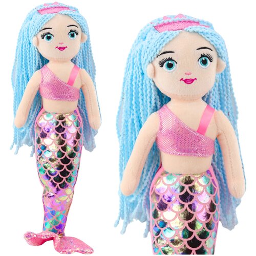  Plush Mermaid Cuddly Toy Holographic Tail Pink-Blue 48cm Cene