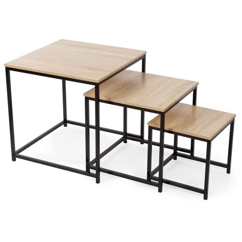 Compactor Stolići za kavu u setu 3 kom u prirodnoj boji 50x50 cm – Cene