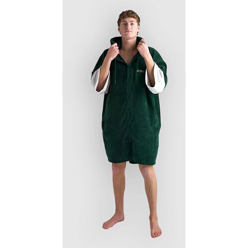 Dryrobe Fullzip Towel Robe Organic Cotton Surf poncho green Slike