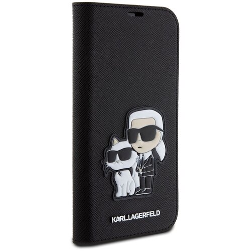 Karl Lagerfeld Maska za telefon iPhone 15 Pro 6.1 KLBKP15LSANKCPK, Na preklop, Crna Slike