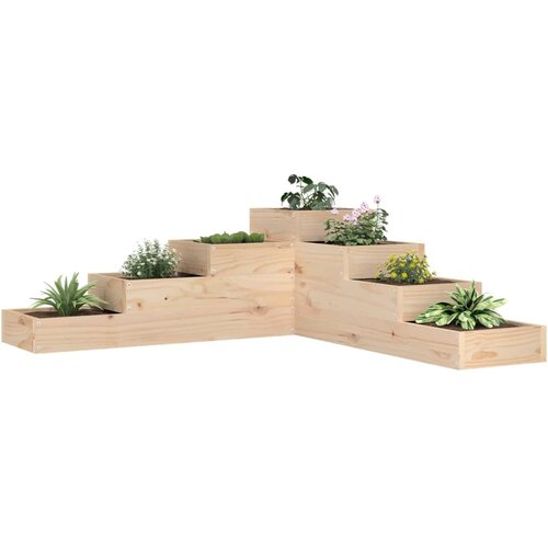 vidaXL Vrtna korita s 4 nadstropji 106x104,5x36 cm trdna borovina Cene