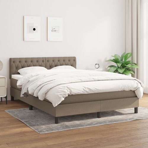 The Living Store Box spring postelja z vzmetnico taupe 140x200 cm blago - Box Spring Postelja, (21513095) Slike