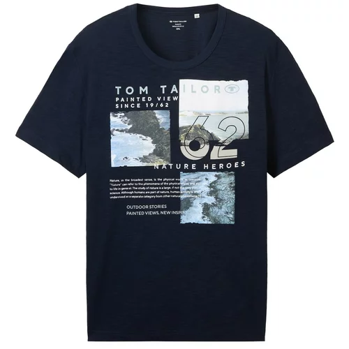 TOM TAILOR Men + Majica bež / mornarska / svetlo modra / bela