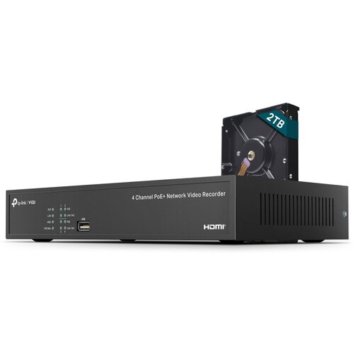 Tp-link VIGI NVR1004H-4P-2TB 4-kanalni PoE+ 2TB disk video snemalnik, (21775785) Cene