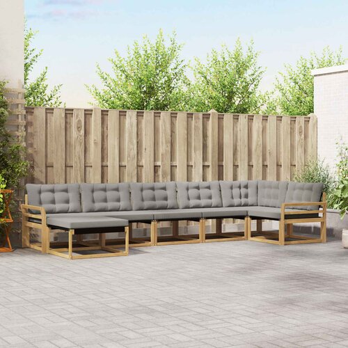  Set vanjskih sofa 7 kom. Bijela i svjetlosiva 408 x 170,5 x 73 cm Cene