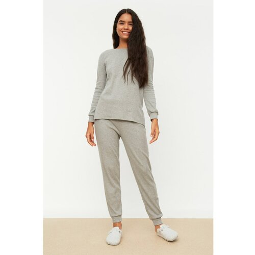 Trendyol Gray Knitted Pajamas Set Slike