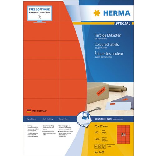 Herma etikete 70X37 A4/24 1/100 crvena ( 02H4407 ) Slike