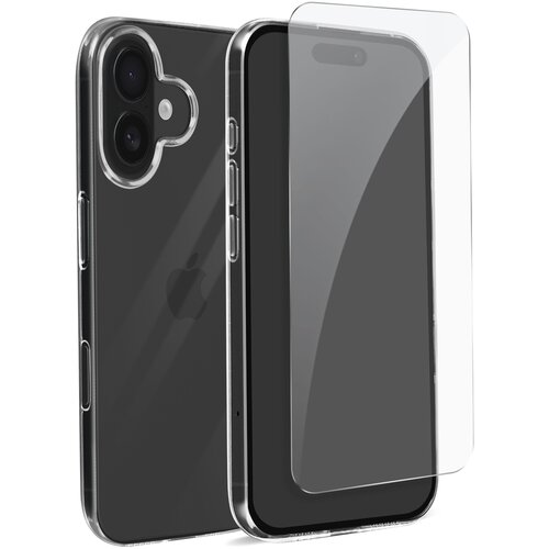 Oem Mayaxess, Zaščitni paket za iPhone 16 Plus Soft Shell in kaljeno steklo, Prozorno, (5000215761) Cene