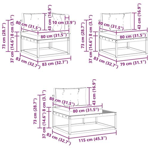  Set vanjskih sofa 6 Komad Prirodna i antracit Slike