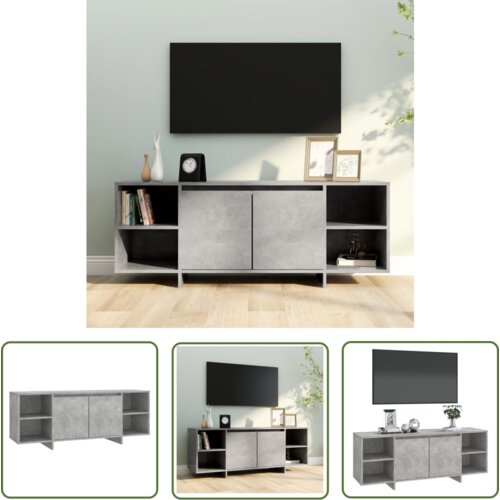 The Living Store TV omarica betonsko siva 130x35x50 cm iverna plo&amp;scaron;ča - TV Omarica, (21738362) Slike