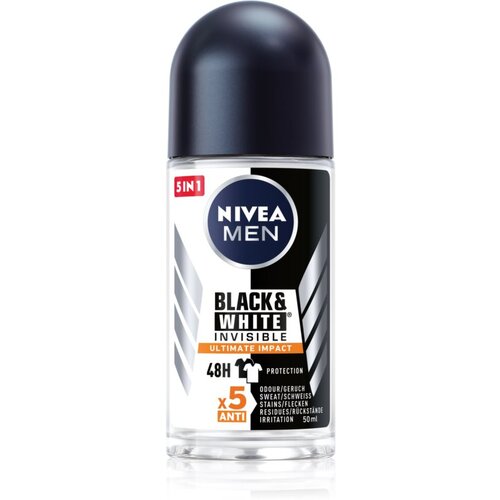 Nivea Men Invisible Black &amp;amp; White anti-transpirant roll-on za mo&amp;scaron;ke 50 ml Slike