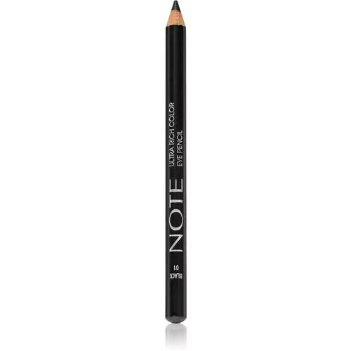 Note Cosmetique Ultra Rich Color Eye Pencil vodootporna olovka za oči nijansa 01 Black 1,1 g