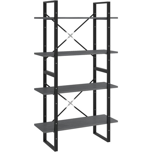 Maison Chic Knjižna omara - Knjižni regal 4-nadstropna siva 80x30x140 cm trdna borovina, (21725338) Slike